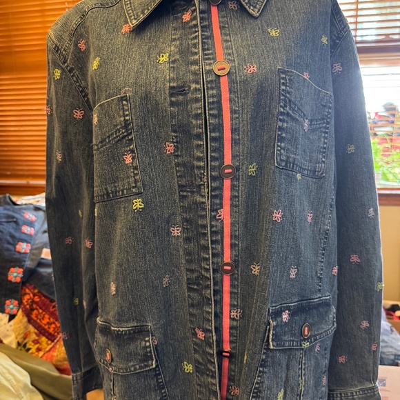 Butterfly denim Alfred Dunn jacket up cycle - Picture 1 of 5